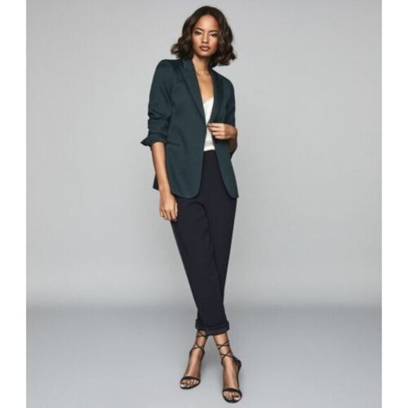 NWT REISS Neya Tailored Blazer petrol blue Women's Size 2 - Picture 14 of 14